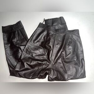 vintage brown genuine leather apostrophe pants